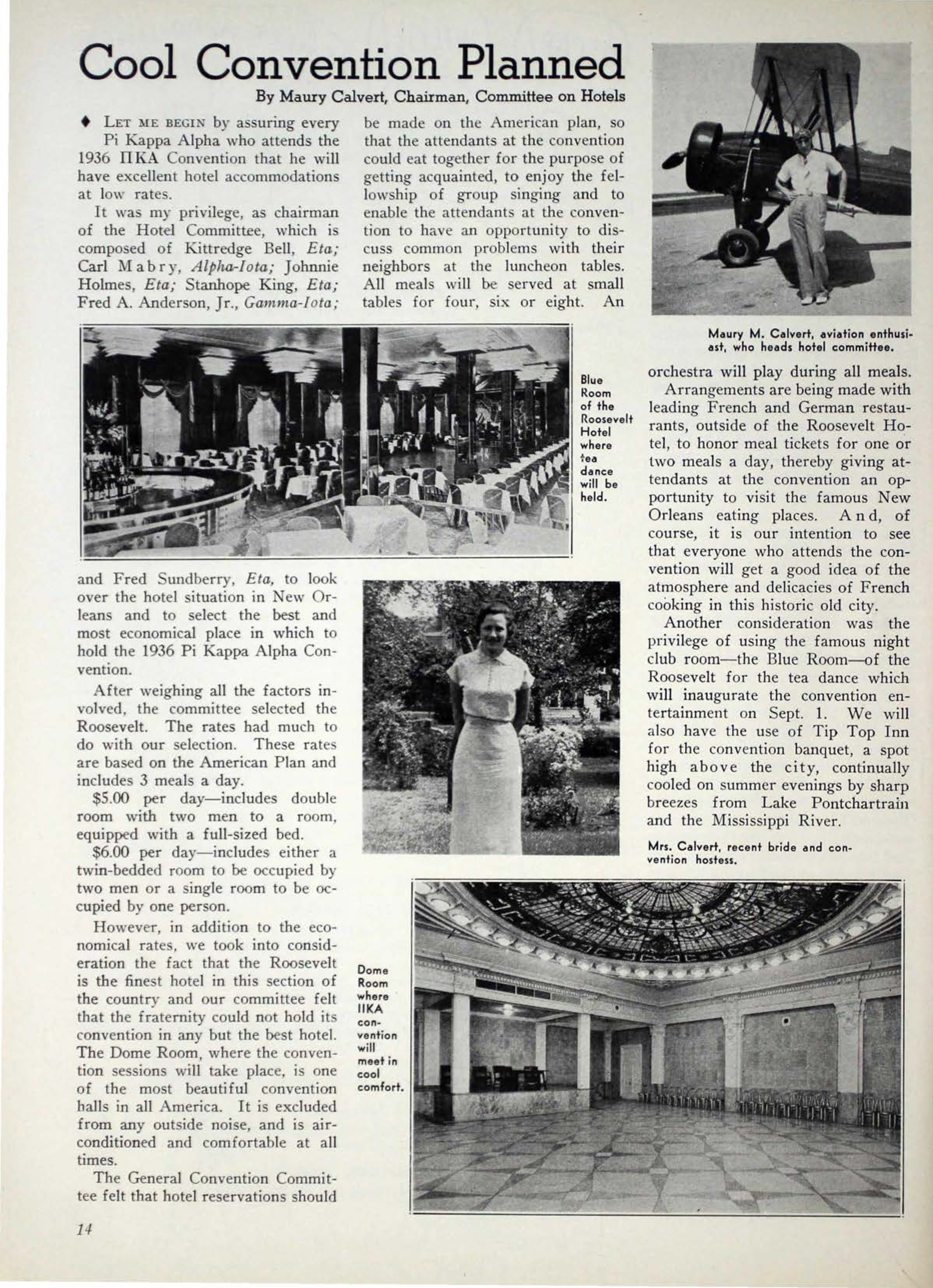 Cool Convention Planned, June 1936